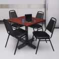 thumbnail image 2 of Kobe 42" Square Breakroom Table- Cherry & 4 Restaurant Stack Chairs- Black, 2 of 8