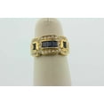 thumbnail image 6 of Bluebelljewels 14K Yellow Gold Finish Silver 3CT Lab Created Blue Sapphire Wedding Ring, 6 of 6