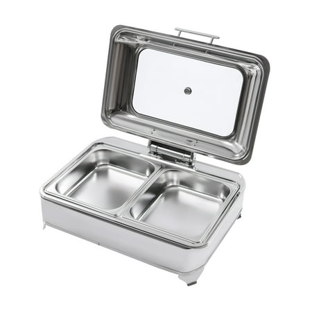 

Miumaeov Food Warmers for Parties Buffets Electric Stainless Steel Buffet Server and Warming Tray 9L Chafing Dish Buffet Set - Adjustable Temperature + Hot Plate Electric (2 Grids)