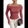 thumbnail image 1 of Blusas Elegantes Informales con Hombros Descubiertos para Mujer, de Corte Entallado, de Larga, para Salir en y Otoño. Rojo XL, 1 of 8