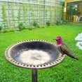 thumbnail image 2 of Pedestal Bird Bath 28 Inch Antique Copper Resin Birdbaths Weather Resistant Floral Accents and Vintage Finish Garden Decor for Outdoor Lightweight Courtyard…, 2 of 19