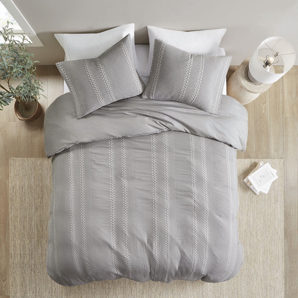 Darby 3 Piece Cotton Gauze Waffle Weave Duvet Cover Set