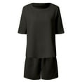thumbnail image 4 of MAIHAN Women Shorts Sets Outfits Spring Outfits Shirt & Shorts Clothes Set Crewneck Tees Shorts Playwear Sets Casual Two-Piece Outfit, 4 of 4
