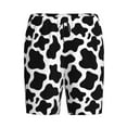 thumbnail image 4 of Naloa Cow Print Black White Men's Short Pajama Pants, Lounge Comfort Shorts with Elasticized Waistband and Side Pockets - Medium, 4 of 9