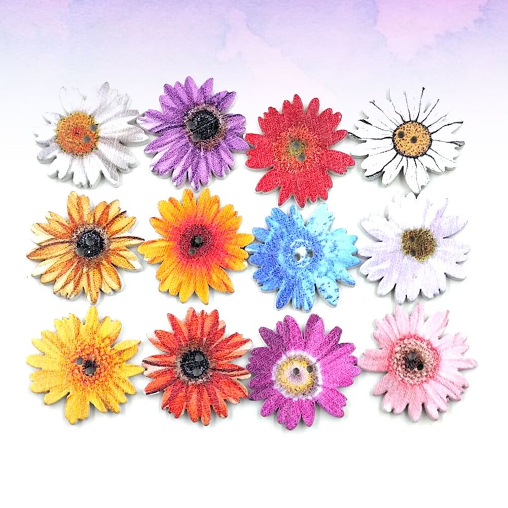 EMSea Lot De 100 Boutons Décoratifs En Bois Avec 2 Trous, Motif