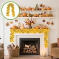 thumbnail image 1 of Openpig Halloween Thanksgiving Decorations Artificial Leaf Garland Rattan Hanging Pumpkin Maple Leaf Garland Indoor Home Halloween Christmas Party Fireplace Decorations, 1 of 6