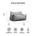 thumbnail image 3 of Big Joe Imperial Fufton Foam Filled Bean Bag Sofa with Removable Cover, Gray Union, Durable Woven Polyester, 5 feet Giant, 3 of 7