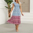 thumbnail image 2 of Vestido de Verano de Manga Corta para Mujeres Moda Casual Sexy Plegado de Impresión Vestido con Cuello en V, Estilo de Vendaje de Poliéster de Verano, Lavado de Manos, 2 of 7