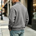 thumbnail image 6 of Dresfit Quarter Zip Pullover for Men Collared Waffle Sweatshirts Winter Long Sleeve Mock Neck Sweatshirt Adjustable Half Zip Knit Shirts S, 6 of 8