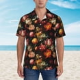 thumbnail image 2 of Fotbe Colorful Tulips Hawaiian Shirt for Men Unisex Summer Beach Casual Short Sleeve Cotton Linen Button Down Shirts-Medium, 2 of 5