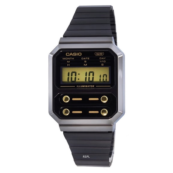 Casio Vintage Digital Stainless Steel Quartz A100WEGG-1A2 Men's Watch