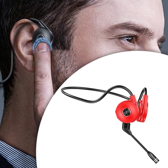 Auriculares de conducción ósea Macarena Con micrófono incorporado control de botón multifuncional resistente al sudor rojo