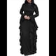 thumbnail image 3 of Vestidos Ajustados para Mujer, Elegantes Vestidos Largos de Cóctel con Mangas Acampanadas y Dobladillo con Volantes. Negro XL, 3 of 9
