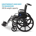 thumbnail image 5 of Silla de ruedas ligera Medline K4 Basic con asiento de 40 cm de ancho, brazos de escritorio y reposapiernas elevables, capacidad de peso de 136 kg (300 lb): ayuda para la movilidad duradera, portátil, 5 of 5