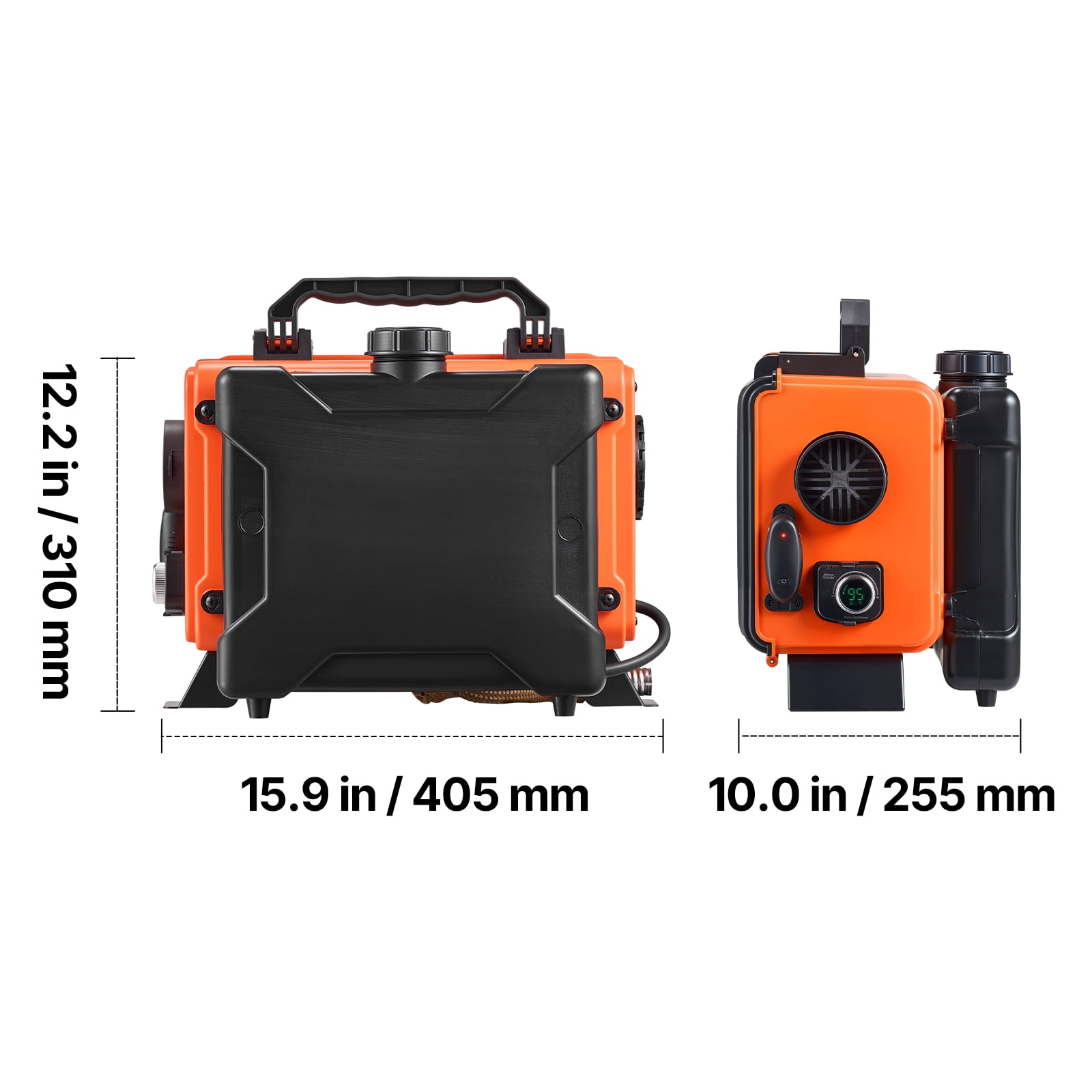 VEVOR Diesel Heater, 8KW, DC 12V/24V, All in One Portable Diesel Air Heater with Remote Control and LCD Screen, Fast Heating Low Noise, 1.2 Gal Fuel Tank for Trucks, Vans, RVs, Campers, and Garages