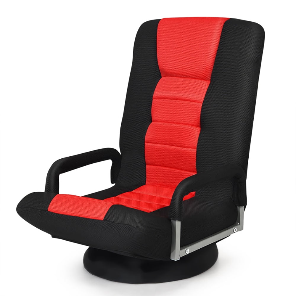 Finihen Swivel Gaming Floor Chair, 360-Degree Swivel Gaming Floor Chair with Foldable Adjustable Backrest, for Living Room, Home, Office, Blue