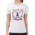 thumbnail image 4 of Women's G-III 4Her by Carl Banks White Los Angeles Angels Super-Slim Fit Lightweight Collage Team Graphic Crew Neck, 4 of 5