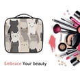 thumbnail image 6 of FORMRS Travel Makeup Bag Large Capacity Train Case Cosmetic Organizer with Adjustable Dividers, Beige Cute Cats, 6 of 8