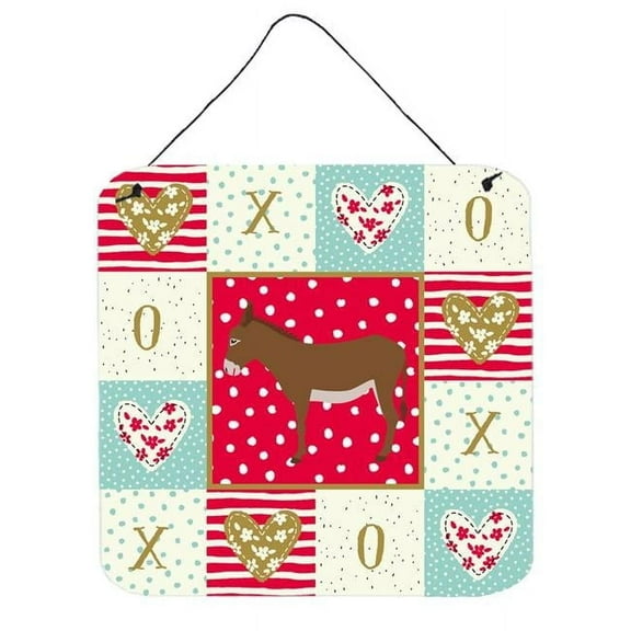 Caroline's Treasures CK5276DS66 Cotentin Donkey Love Wall or Door Hanging Prints, Red, 6x6, multicolor