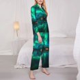 thumbnail image 3 of Honeii Northern Lights print Women's Pajama Sets Long Sleeve Button Down Sleepwear Nightwear Soft Pjs Lounge Sets-Medium, 3 of 7