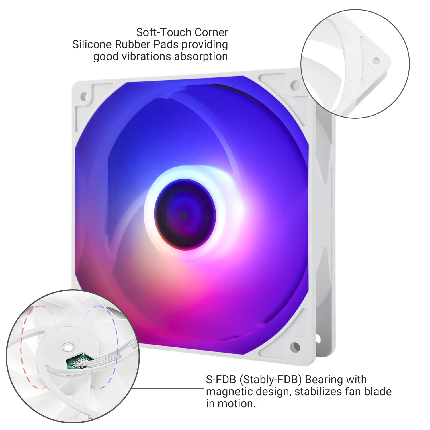 TL-C12CW-S X3 CPU Fan, 120mm 4pin PWM Silent Computer Case Cooler Fan, with S-FDB Bearing Included, up to 1550RPM PC Cooling, White ARGB （3 Quantities）