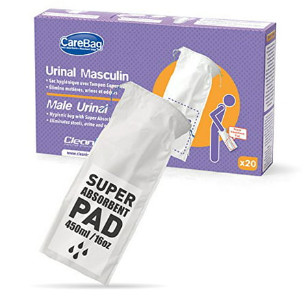 Carebag Sac urinoir pour homme de qualité médicale avec tampon super  absorbant, 20 unités – Urinoir de voyage pour homme – 20 urines de chevet  jetables