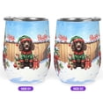 thumbnail image 2 of Merry Christmas Woofmas Xmas Noel Boykin Spaniel Elf Candy Cane Snow 12oz Stainless Steel Wine Tumbler Insulated Cup with Lid Dog Lover - 13017, 2 of 5