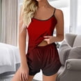thumbnail image 2 of WRKEKC Lounge Sets for Women Polka Dot Print Sleeveless Spaghetti Strap Top with Color Block Shorts for Sleepwear and Home, 2 of 5