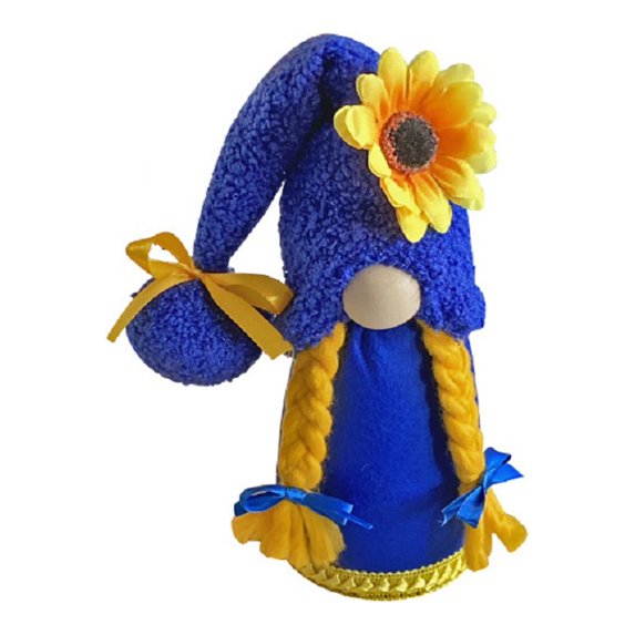 Godderr Sunny Sunflower Standing Figure Cute Fairy Doll Ornaments Plush Faceless Old Man Decoration 1PCS