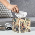 thumbnail image 6 of Kdxio Floral With Birds Print Tissue Box Cover,Square Decorative PU Leather Facial Paper Case Organizer Holder Dispenser for Bathroom,Night Stands,Desk,Car 5.2''X5.2''X5.2'', 6 of 8