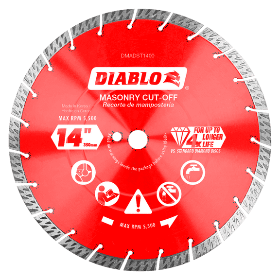 Diablo-DMADST1400 14in. Diamond Segmented Turbo Cut-Off Discs for Masonry