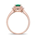 thumbnail image 4 of 1.50 Carat Double Halo Emerald and Diamond Engagement Ring in Rose Gold, 4 of 4