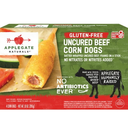 Applegate Natural Gluten-Free Uncured Beef Corn Dogs, 10oz (Frozen)