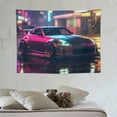 thumbnail image 4 of ONETECH  Jdm Car Tapestry Aesthetic Wall Hanging Decoration Home Living Bedroom Dorm Wall Art Tapestries Sports Car 350z Black Cool Neon Night, 4 of 7