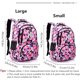 thumbnail image 2 of Mochila geométrica, de hojas o galaxia para niñas y niños, mochila de escuela secundaria, mochilas de primaria (negro L), 2 of 5