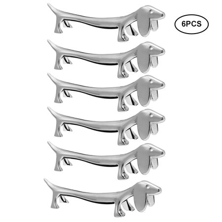 - Uarter Dachshund Knife Rest Creative Chopsticks Holder Zinc Alloy Fork Stand for Holding Knife, Fork, Spoon and Chopsticks, Set of 6, Silver
