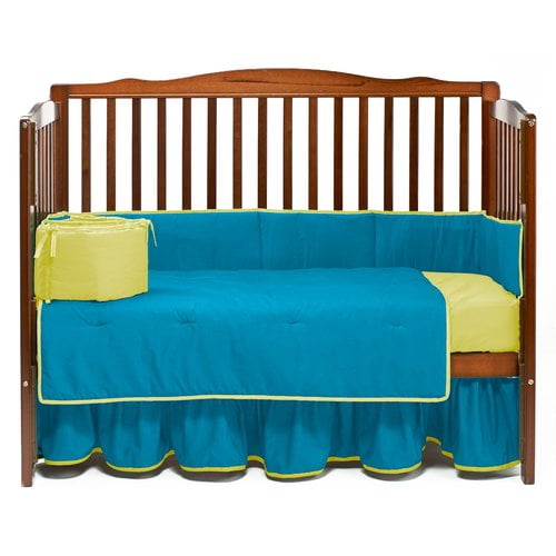 Aqua BabyDoll Bedding Modern Hotel Style Crib Dust Ruffle