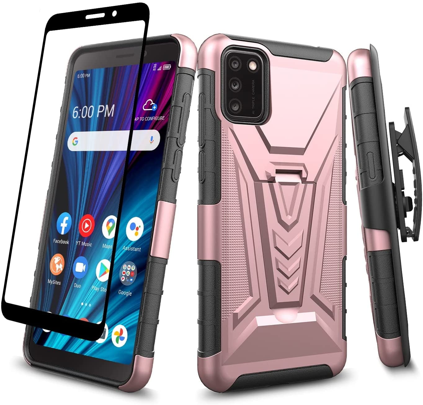 DQG per TCL 406 Custodia, Nero Ultrasottile Silicone Case TPU