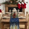 thumbnail image 3 of Christmas Table Runner 13x48 Inch, Xmas Trees Snowflakes Holiday Decorative Farmhouse Table Decoration for Kitchen Dinning, Indoor Outdoor Dinner Party Decor (Blue) GT151-48, 3 of 6