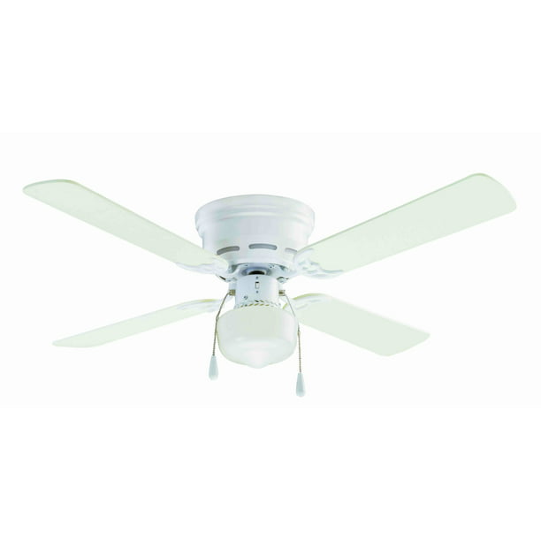 42 Mainstays Hugger Indoor Ceiling Fan, Litex 7 In H W White Schoolhouse Ceiling Fan Light Shade