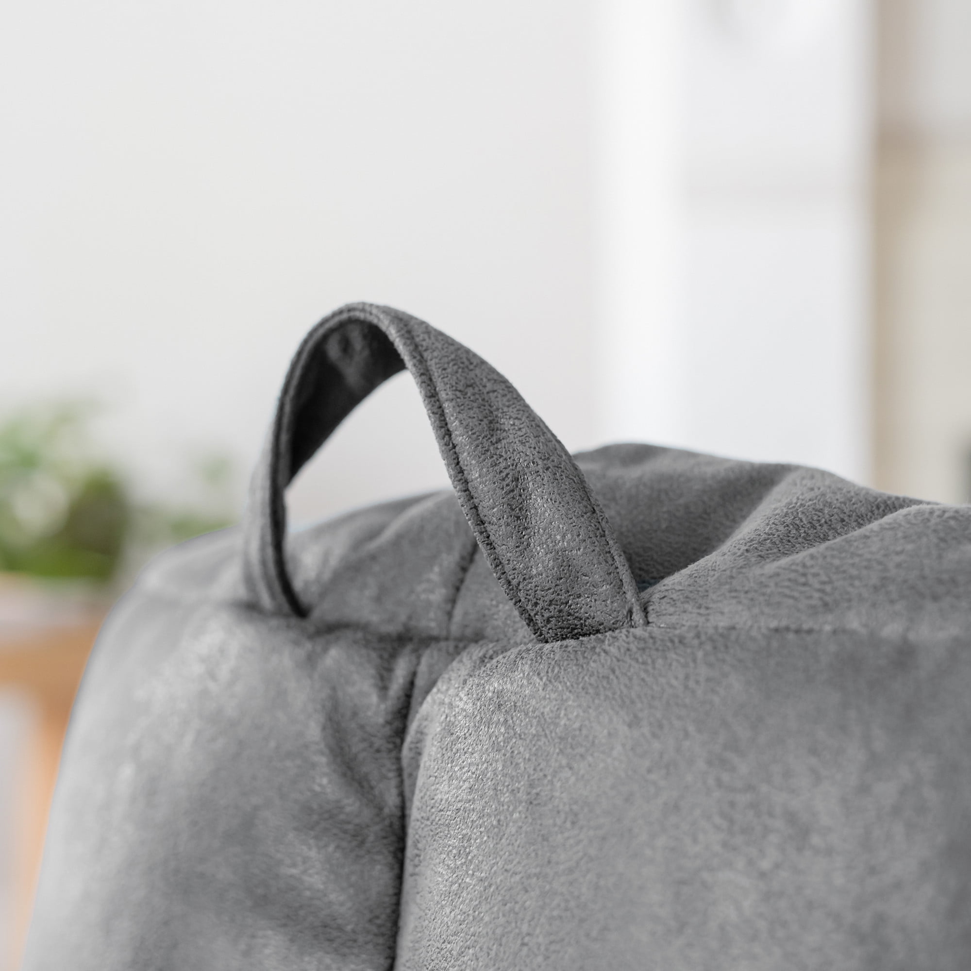 Big Joe Joey Large Bean Bag Chair in Shadow Gray Blazer, All Ages, Blazer with On-The-Go Handle