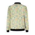 thumbnail image 5 of Ftwytp Jackets for Women Casual Long Sleeve Lightweight Bomber Jacket Classic Vintage Coat Full Zip Up Ribbed Collar Outwear Boho Floral Print Jackets, 5 of 5