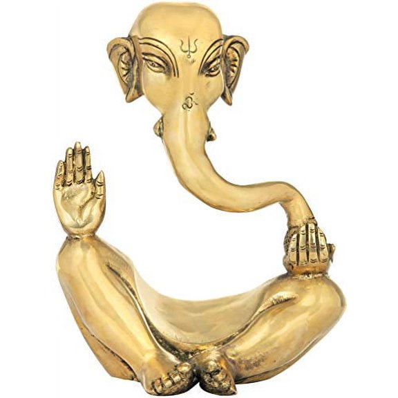 Exotic India Stylized Ganesha - Brass Statue