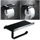 thumbnail image 4 of Portarrollos de papel higiénico nórdico antiguo, estante para teléfono móvil, toallero de baño, soporte para papel higiénico (negro), 4 of 5
