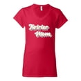 thumbnail image 2 of Wild Bobby, Twirler Mom Girl Sports Women Standard V-Neck Tee, Red, X-Large, 2 of 5