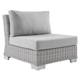 thumbnail image 1 of Modway Conway Modern Rattan & Fabric Outdoor Armless Chair in Light Gray, 1 of 9