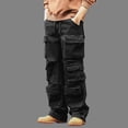 thumbnail image 2 of FRSASU Pantalon Cargo Tactique pour Homme Résistant à l'Eau Pantalon de Randonnée Cordon Taille Élastique Pantalon de Travail avec Poche à Rabat Noir, 2 of 9