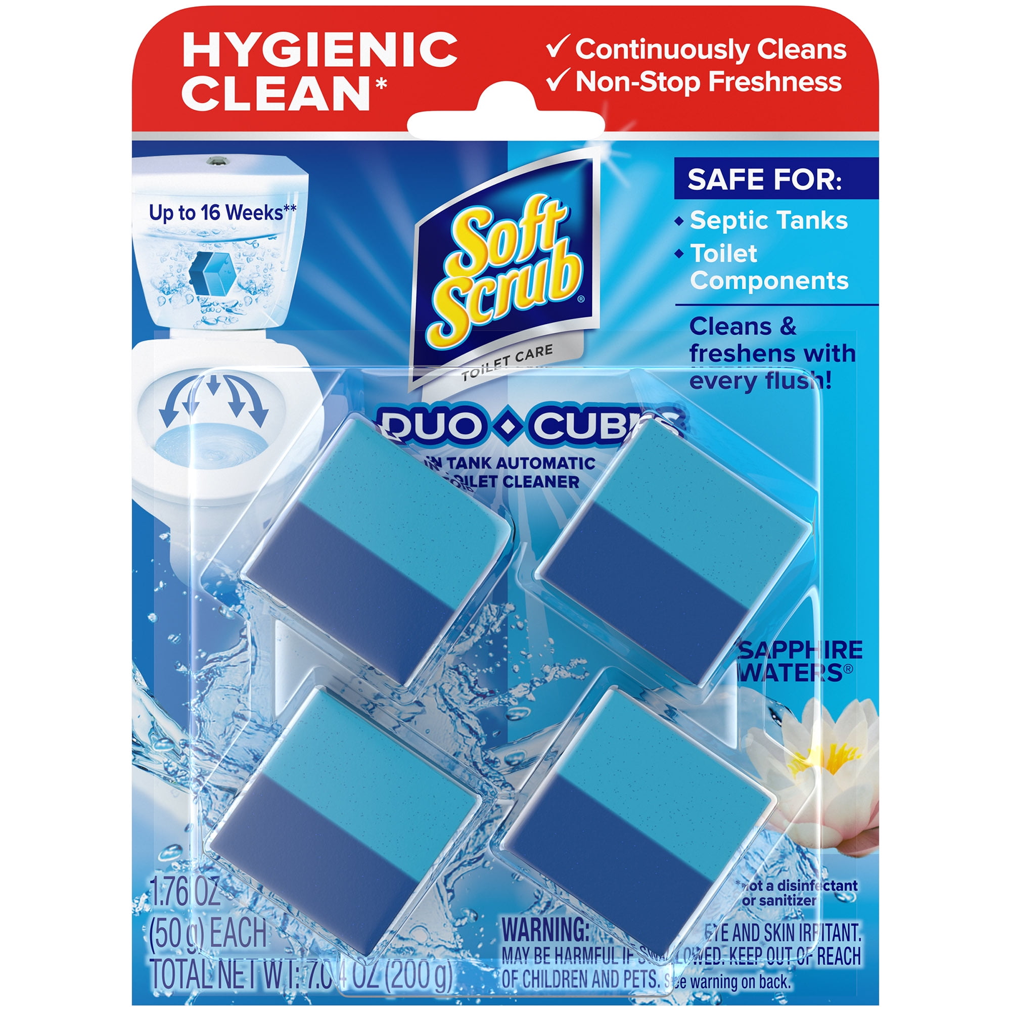 Soft Scrub Duo-Cubes In-Tank Automatic Toilet Cleaner Sapphire Waters NEW 