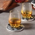 thumbnail image 2 of 4 inch Absorbent Stone Coasters with Holder, Ceramic Coaster for Tabletop Protection, Set Of 6, Black Marble, 2 of 6