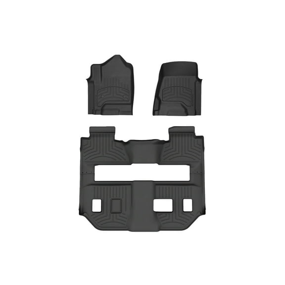 WeatherTech FloorLiner HP Custom Fit Floor Mats compatible with Suburban, Yukon XL - Complete Set (1st Row, Two Piece - 2nd & 3rd Row), Black